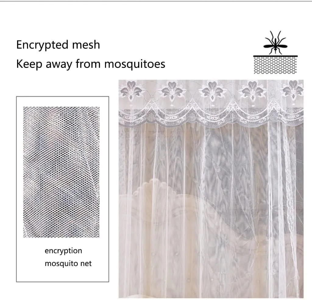 Mosquito Net for Double Bed, Large Screen Mesh Mosquito/Insect Protection, Universal Travel, Camping & Family Use(Blue,180X200cm)