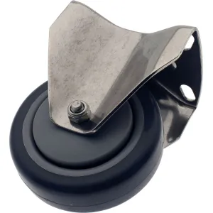 Mounting Plate Castor Fixed Rubber Wheel Stainless Steel 100mm