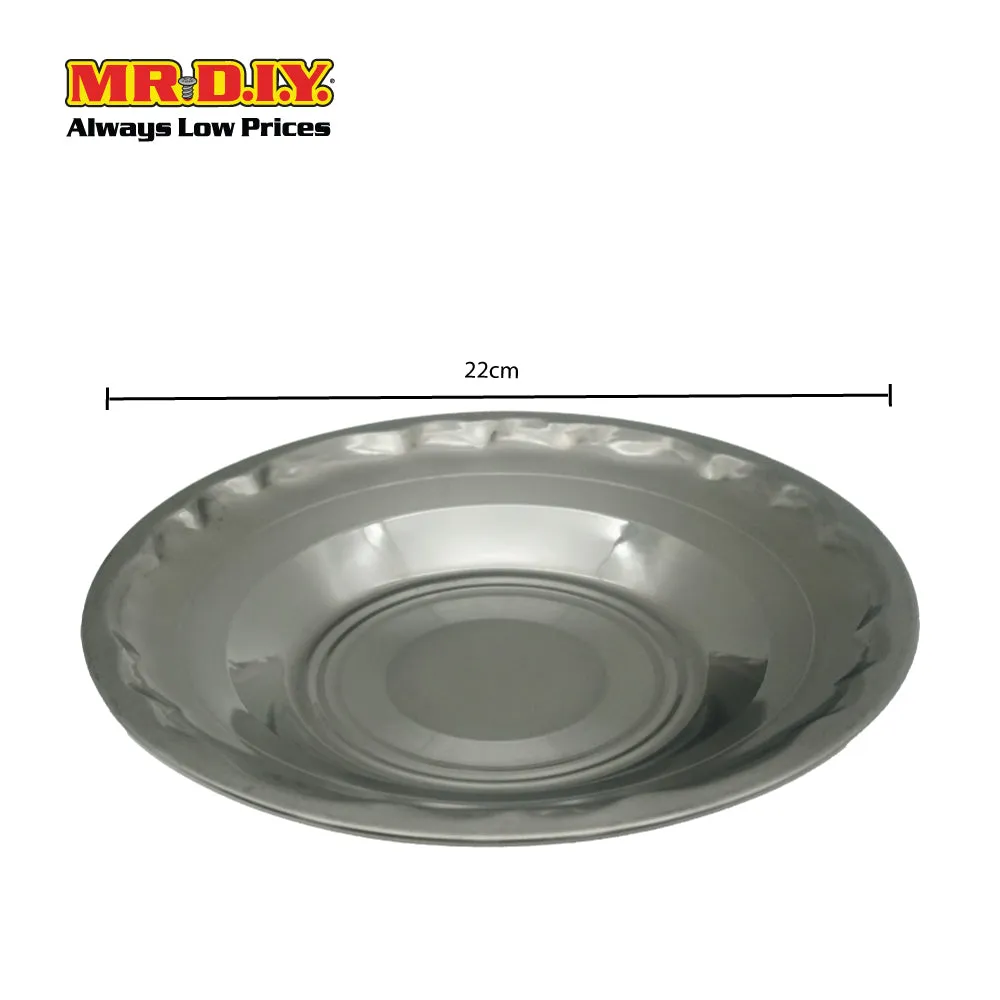 (MR.DIY) Stainless Steel Dish Serve Plate (22cm)