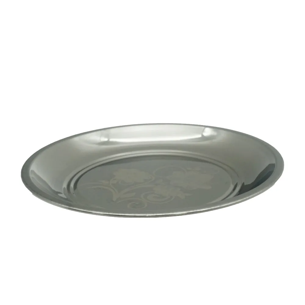 (MR.DIY) Stainless Steel Payal Dinner Floral Plate (22cm)