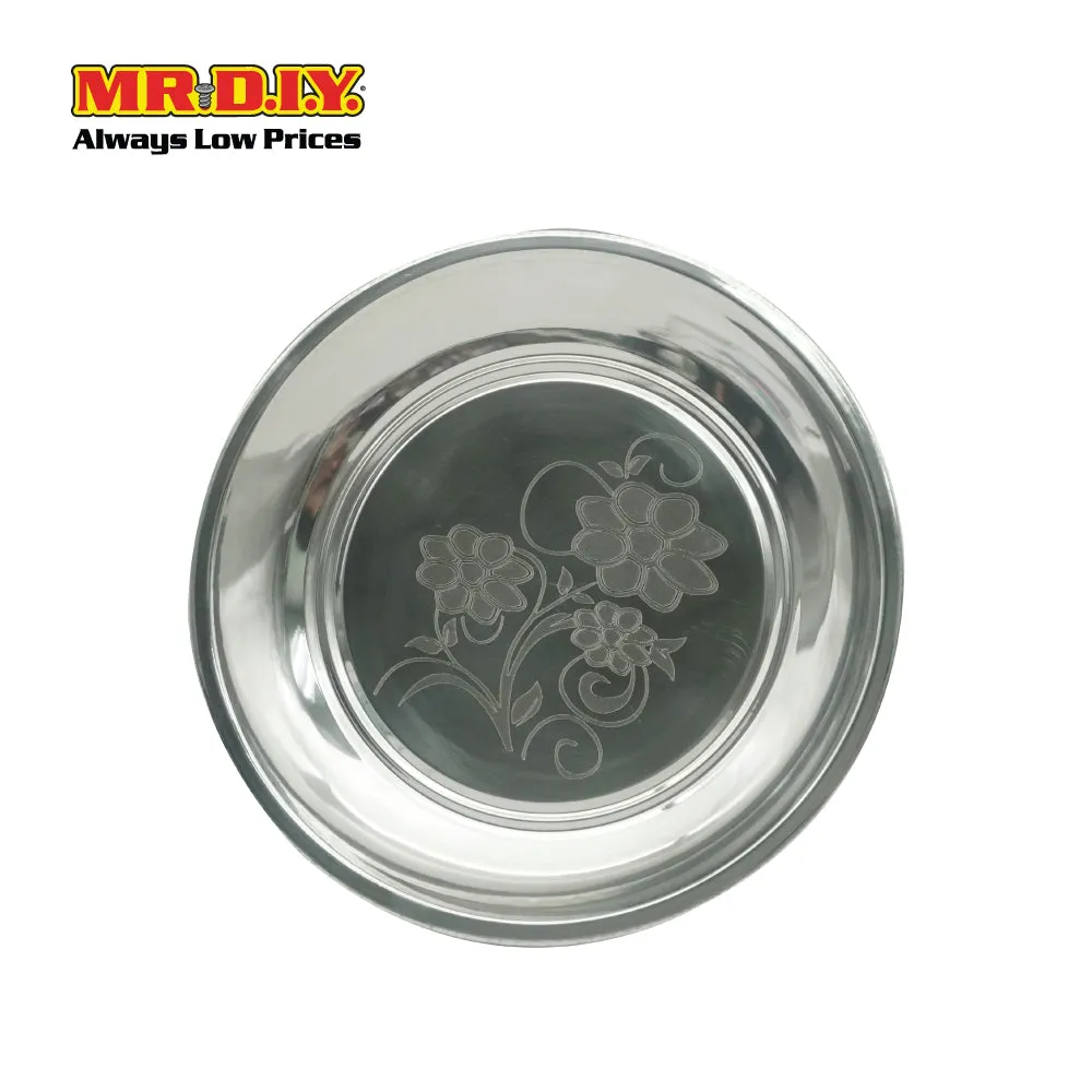 (MR.DIY) Stainless Steel Payal Dinner Floral Plate (22cm)