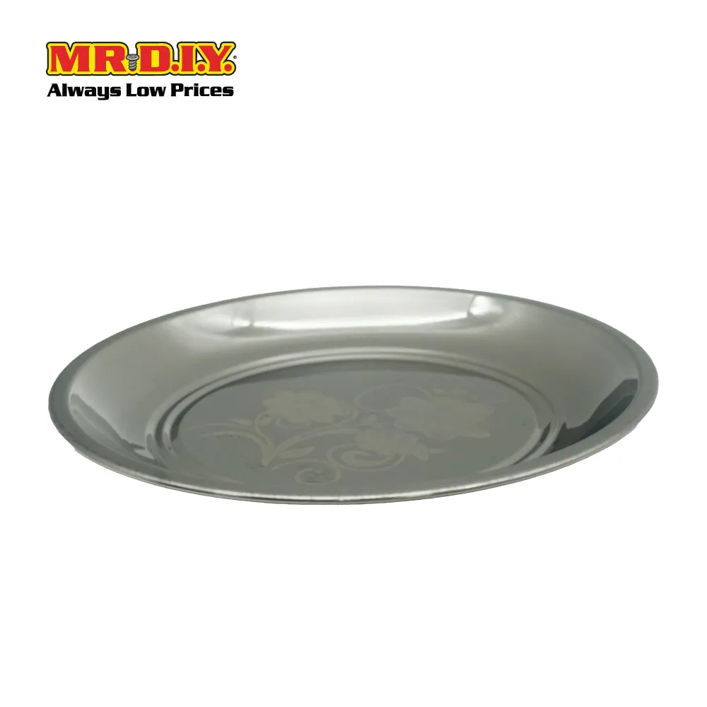 (MR.DIY) Stainless Steel Payal Dinner Floral Plate (22cm)