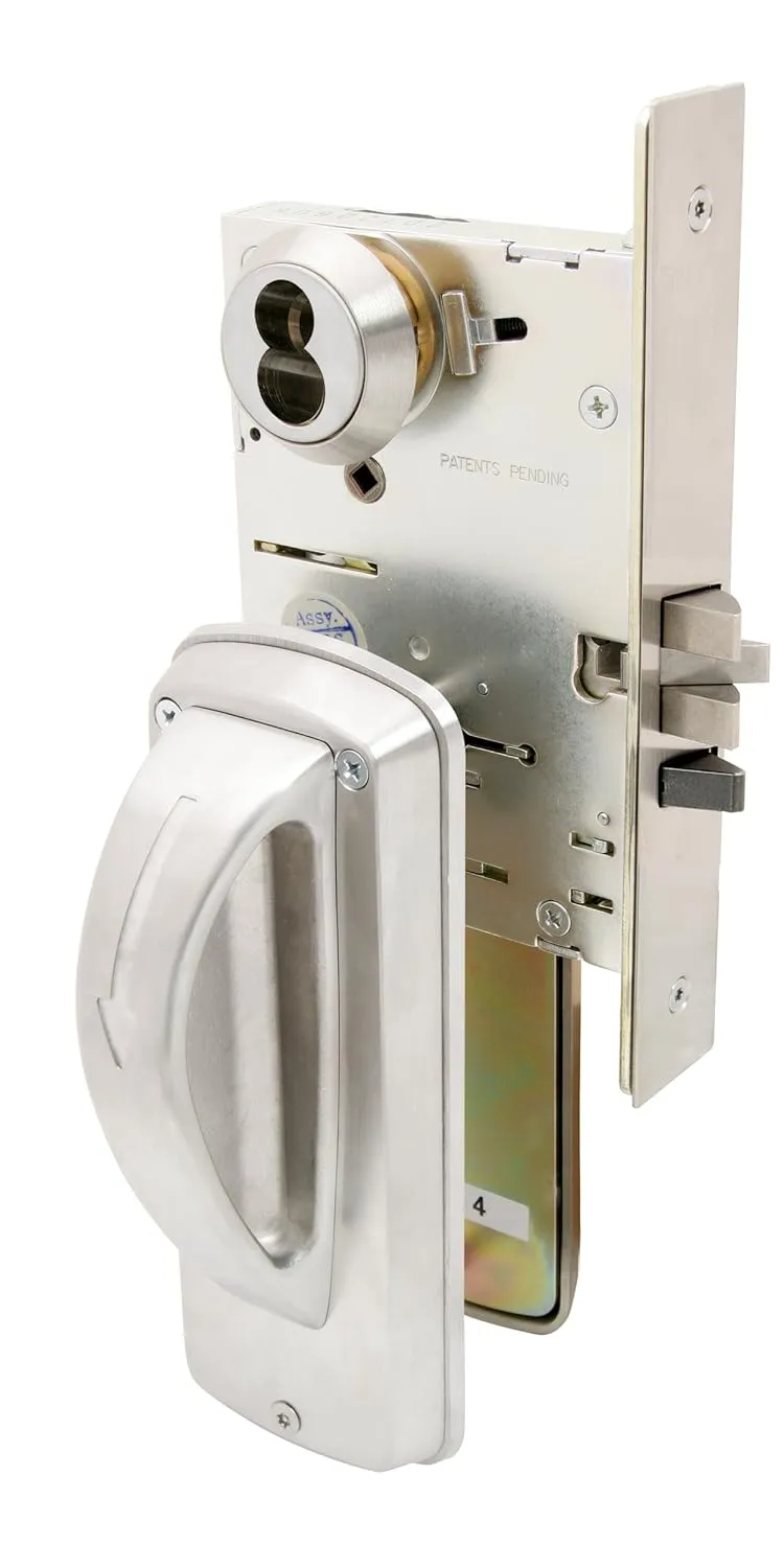 MRX-A-07-LHR-IC Mortise Lock with Ligature Resistant Arch Trim, Grade 1, US32D, Store Function, SFIC Less Core, Left Hand Reverse, Stainless Steel