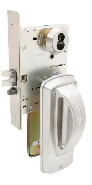 MRX-A-07-RH-IC Mortise Lock with Ligature Resistant Arch Trim, Grade 1, US32D, Store Function, SFIC Less Core, Right Handed, Stainless Steel