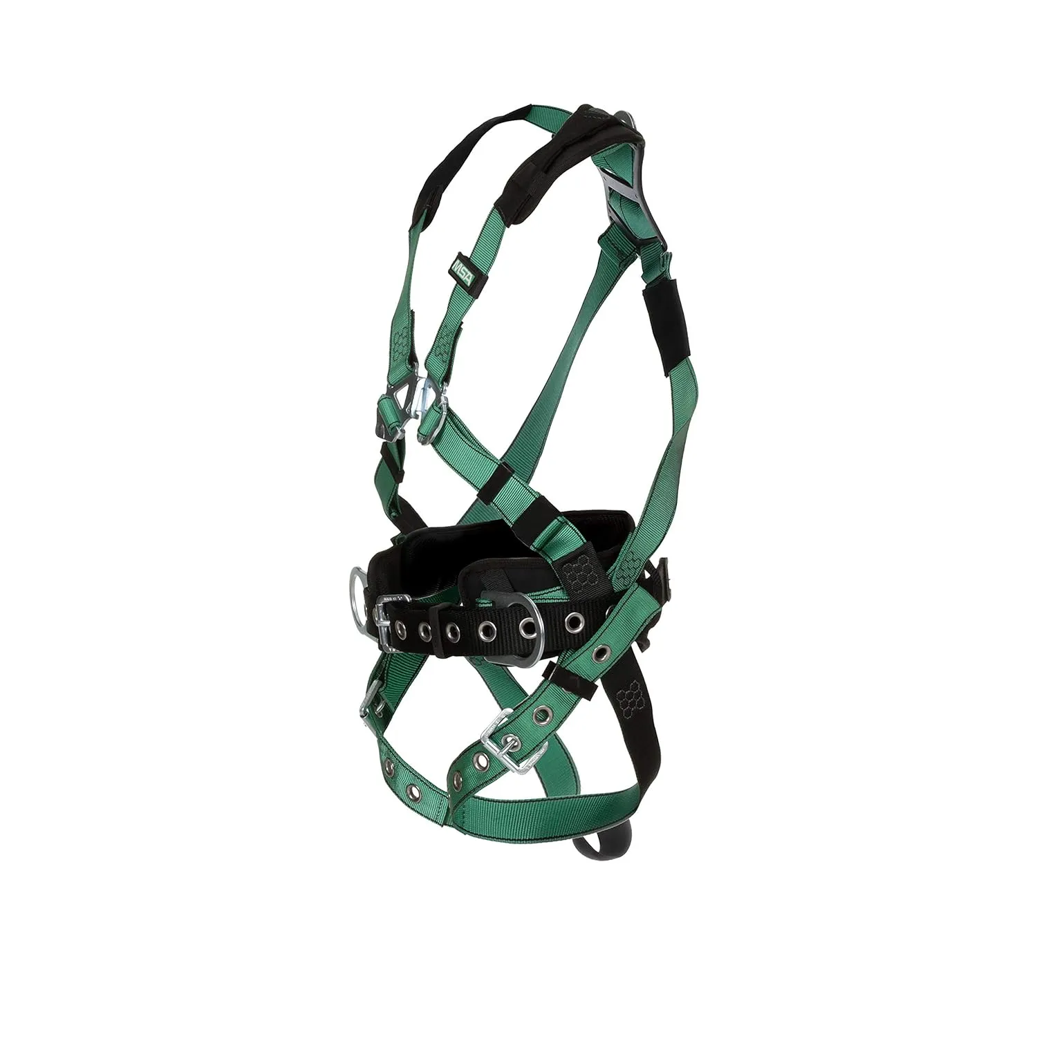 MSA 10197363 V-Form Construction Harness, Extra Small, Back & Hip D-Ring, Tongue Buckle Leg Straps, Shoulder Padding