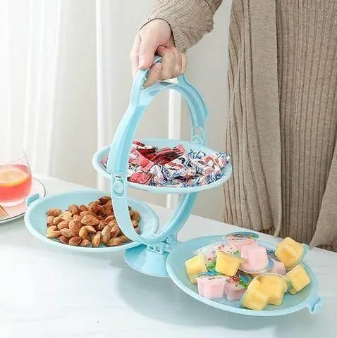 Multi-Layer Creative Foldable Snack Fruit Bowl Stand