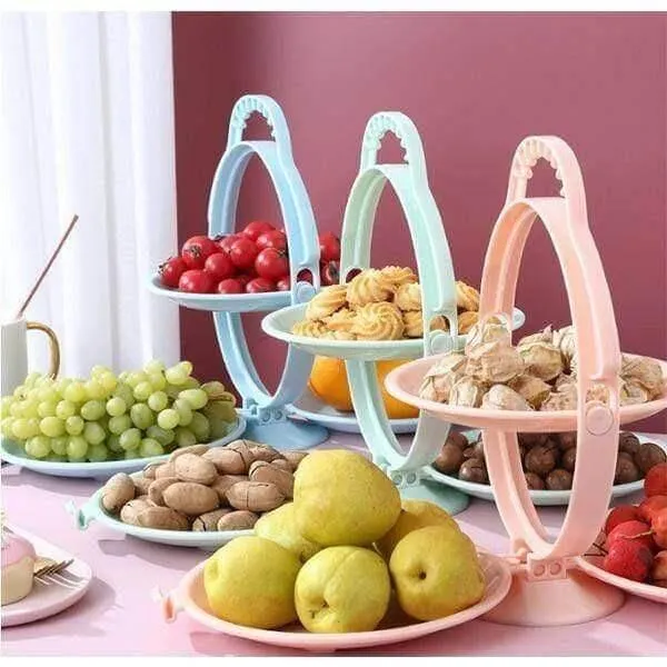 Multi-Layer Creative Foldable Snack Fruit Bowl Stand