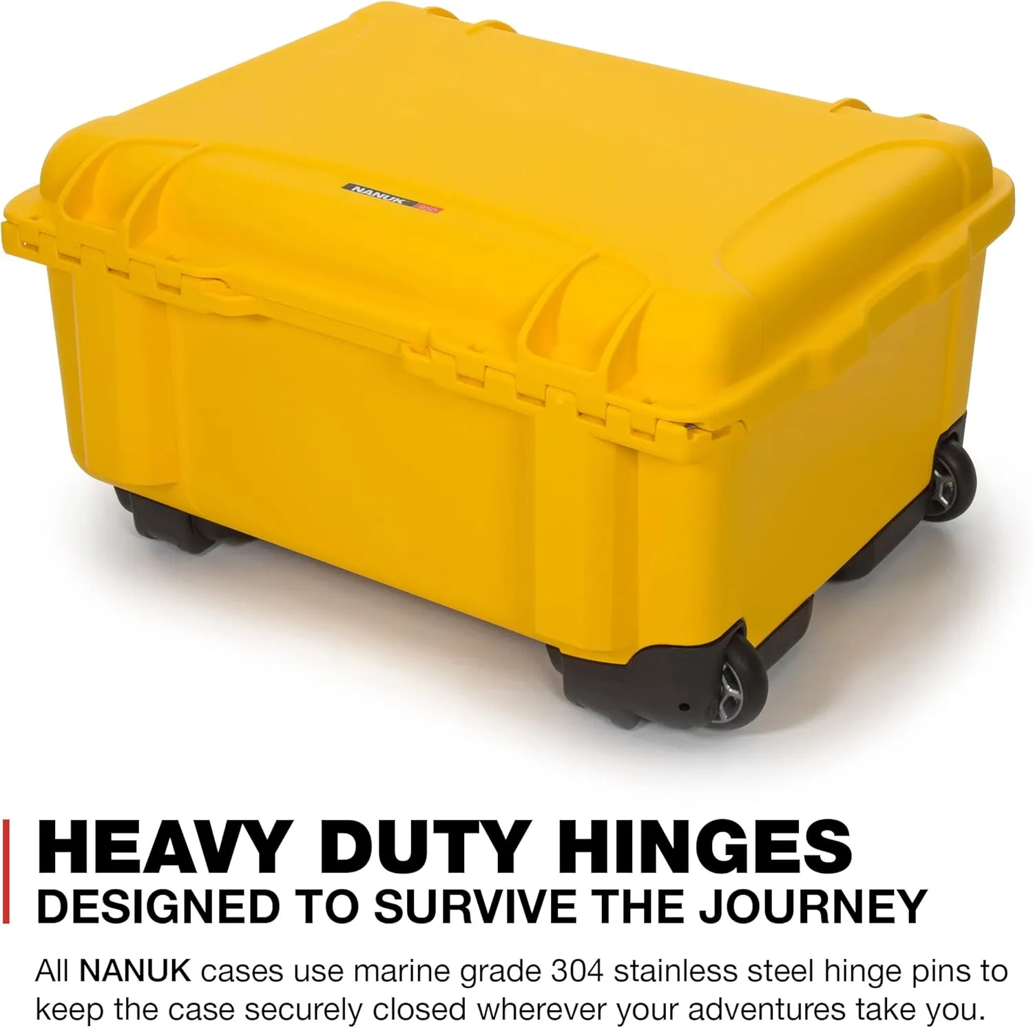 NANUK 950 Waterproof Hard Case with Wheels and Padded Divider - Yellow
