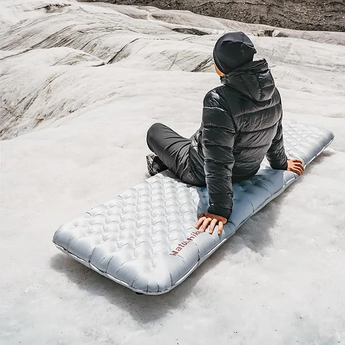 Naturehike 1.76LB Ultralight Self Inflating Sleeping Pad, Patchworkable Sleeping Mat with 8.8 R-Value for Camping, Hiking, Climbing with Inflatable Bag, Grey Rectangular