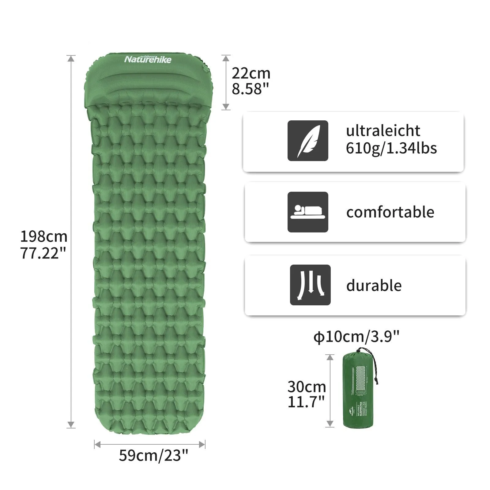 Naturehike Inflatable Mat With Pillow