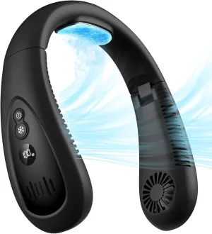 Neck Air Conditioner, Portable Neck Fan with Cooling Plate 360°Cooling Airflow, 5000mah Rechargeable USB Fan Hands Free Bladeless Wearable Foldable Mini Fan for Men Women Kids Home Office Outdoor