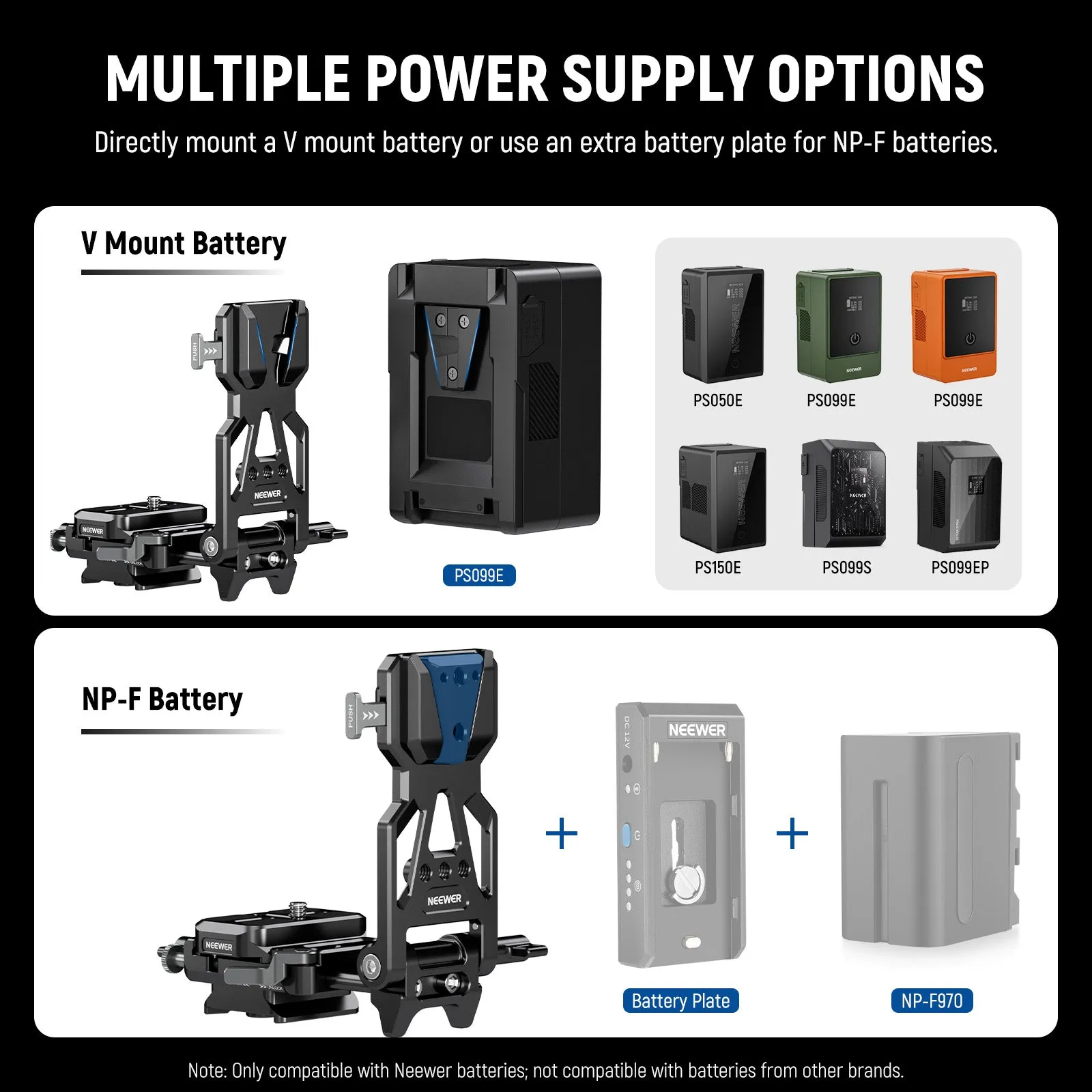 NEEWER PS015  Pro Foldable V Mount Battery Plate