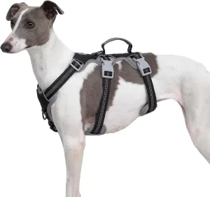 No Escape Dog Harness, Escape Proof Harness, Reflective Harness with Padded Handle, Breathable, Durable, Adjustable Vest for Large Dogs Walking, Training, and Running Gear（Black, L）