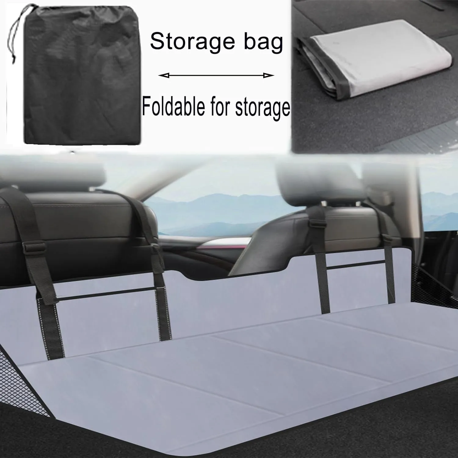Non-Inflatable Car Mattress Back Seat Bed Extender Portable Folding Camping Travel for Sleeping