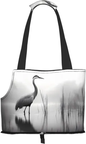 North American Crane Printed pet Shoulder Bag - Foldable Design, Small cat and Dog Travel Bag