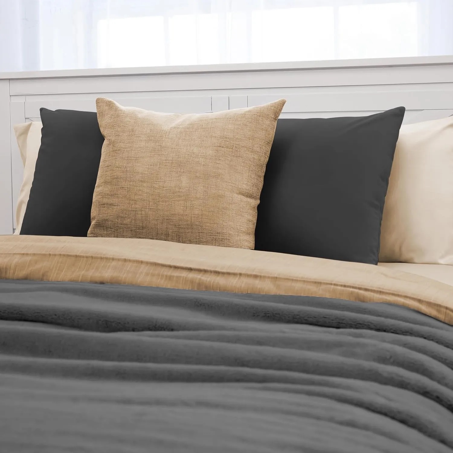 Northwest Ashford Home Cozy Warmwell Blanket Charcoal King Size 108 x 90 inches