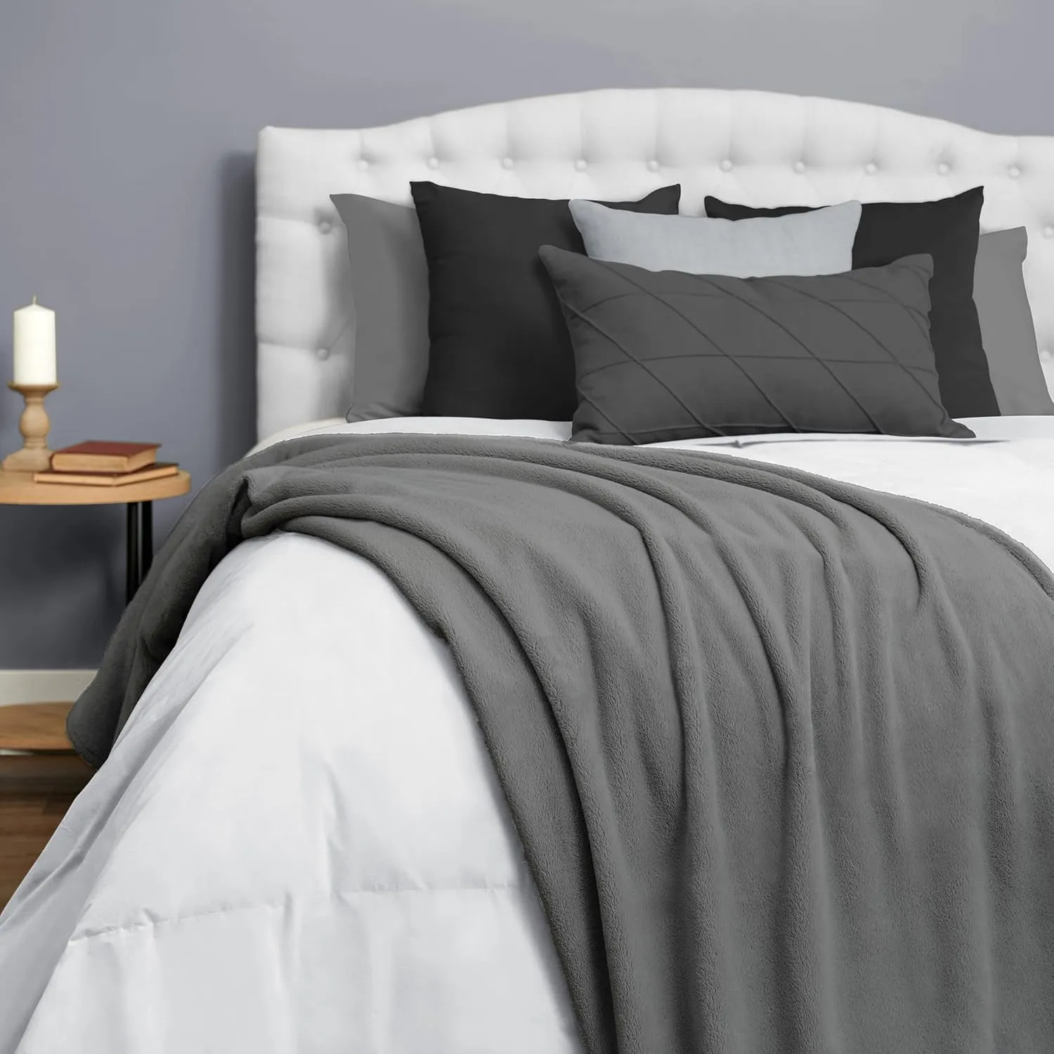 Northwest Ashford Home Cozy Warmwell Blanket Charcoal King Size 108 x 90 inches