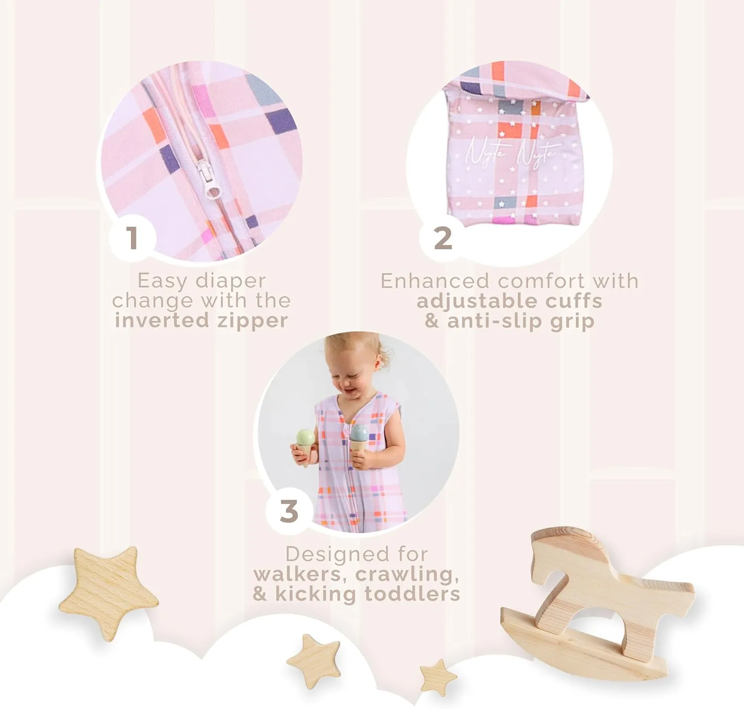 Nyte Nyte Baby - 1.-TOG Sleeveless Sleep Sack, Soft Baby & Toddler Sleeping Sack