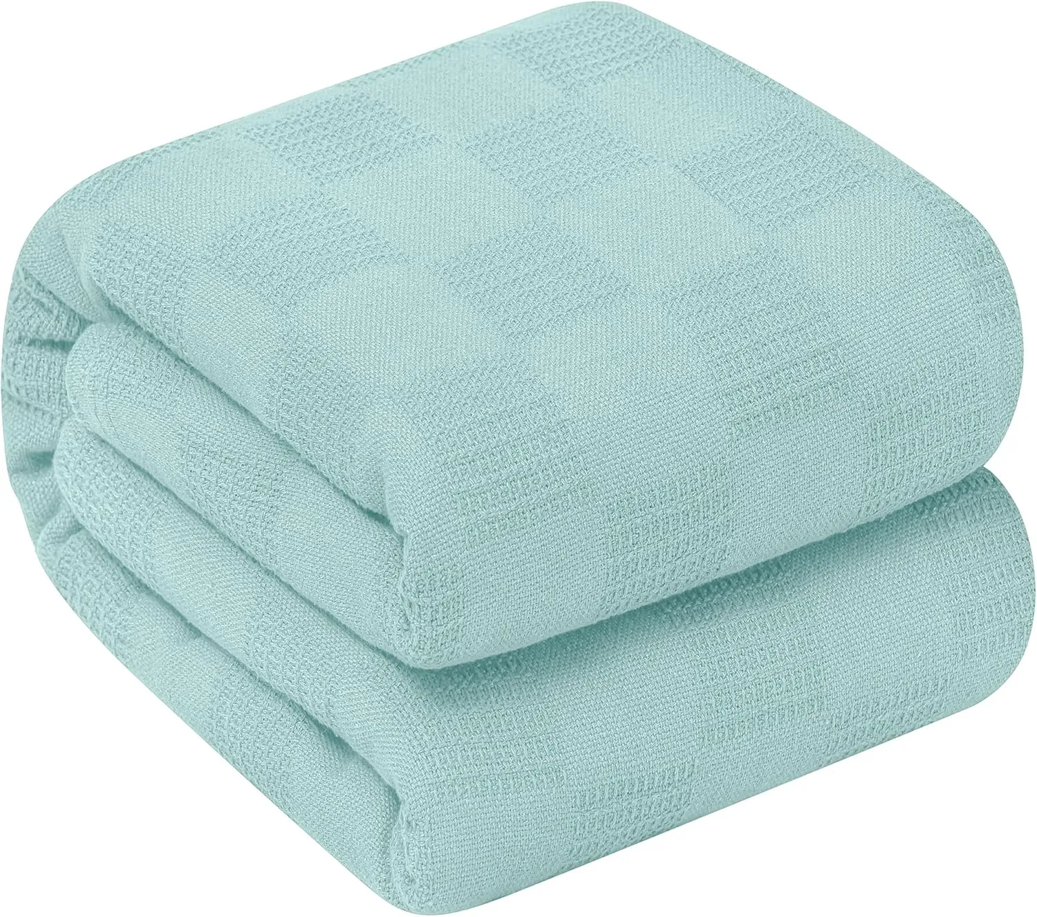 Oakias 100% Cotton Blanket Queen Mint - 350 GSM 90 x 90 InchesSoft Thermal Blanket Queen Size - Throw Blanket Lightweight, Breathable & Durable Summer Blanket for Bed, Couches & Living Room