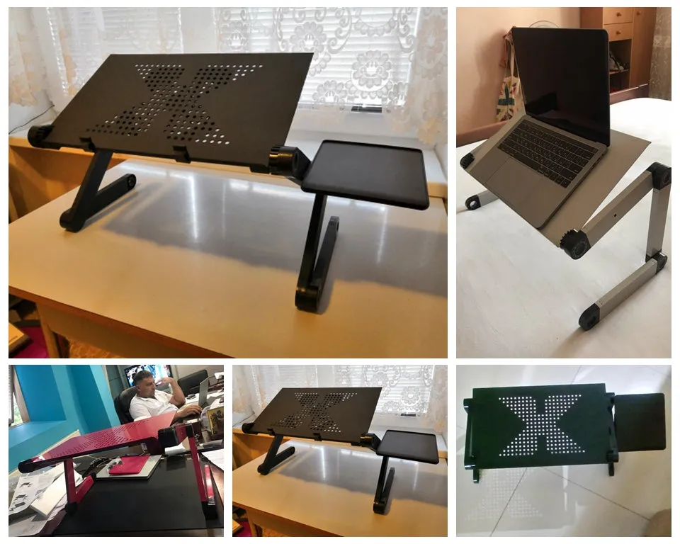 Offices Computer Portable in Aluminium Adjustable with Mouse Carpet