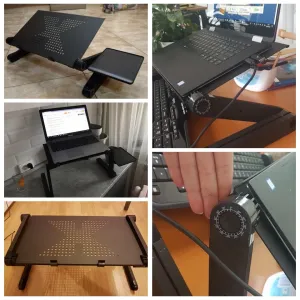 Offices Computer Portable in Aluminium Adjustable with Mouse Carpet
