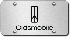 Oldsmobile Rocket Logo License Plate - Brushed Stainless Steel