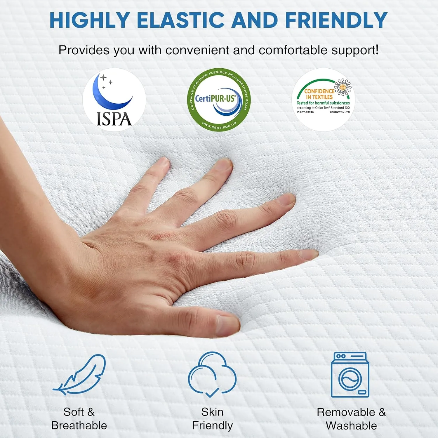 OLIXIS Tri-fold Memory Foam Mattress - 4 Inch Twin Size Portable Floor Bed, Foldable Mat for Kids and Adults, Collapsible and Washable Cover with CertiPUR-US Certified, for Travel & Camping & Yoga
