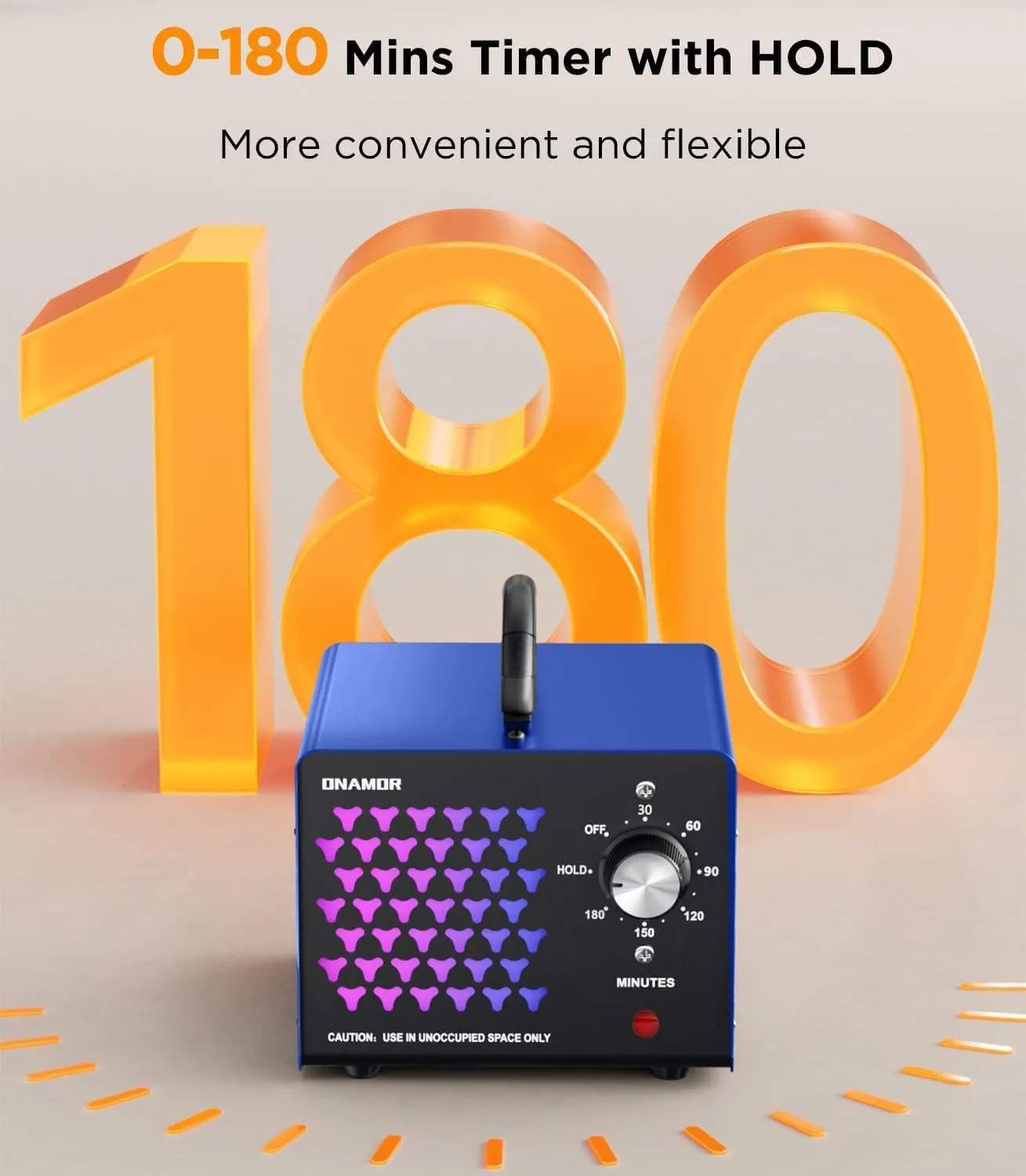 ONAMOR Ozone Generator Odor Eliminator 70000mg, High Capacity Ozone Machine Odor Removal Up to 6000 Sq.Ft, Ozone Ionizer Ozonator for Smoke, Car, Basement And Pet Room, Blue