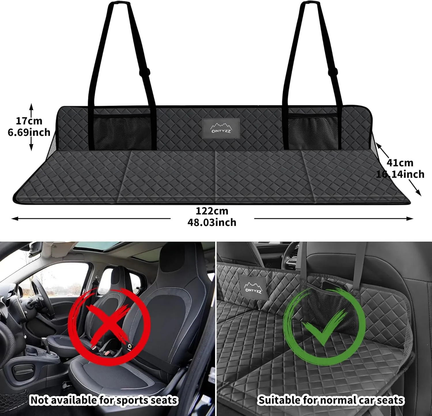 ONTYZZ Car Rear Seat Mattress Extension Plate Foldable Car Back Seat Extender Increase Trunk and Car Bed Camping Space