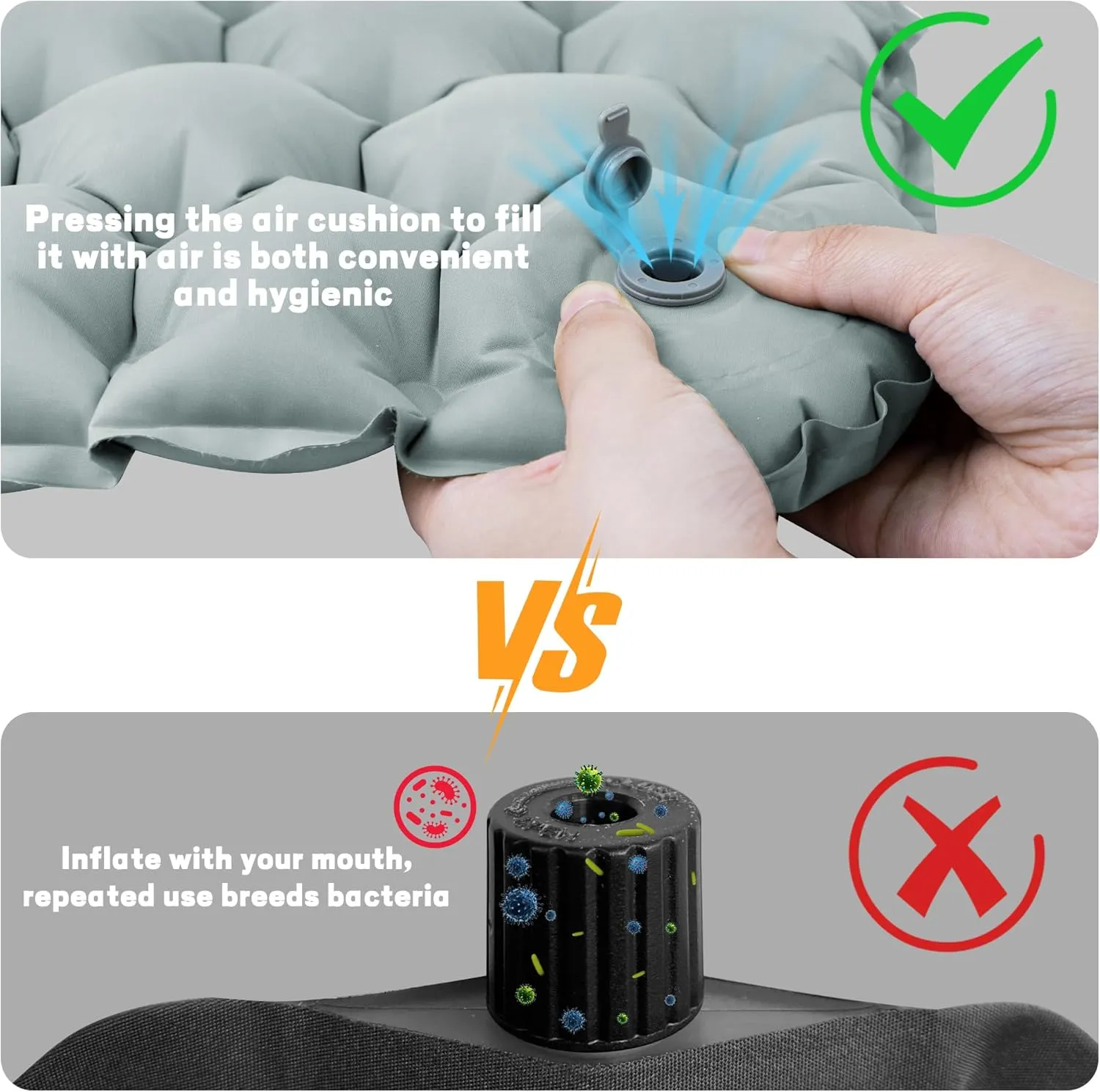 ONTYZZ Inflatable Seat Cushion Airplane Seat Cushion Lightweight Travel Cushion for Climbing Hiking Office Airplane Stadium