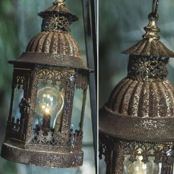 Ornate Distressed LED Lantern