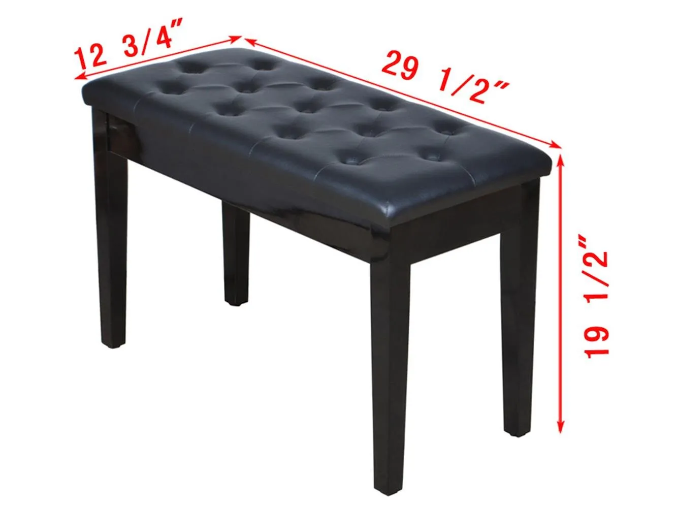 Ottoman with Storage with Leatherette Upholstery & Wooden Base