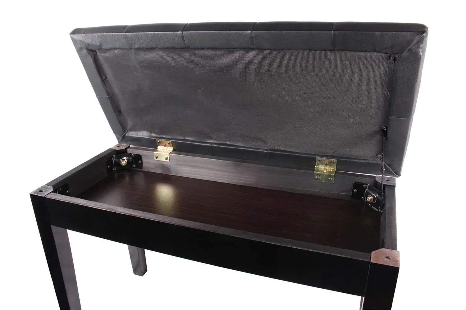 Ottoman with Storage with Leatherette Upholstery & Wooden Base