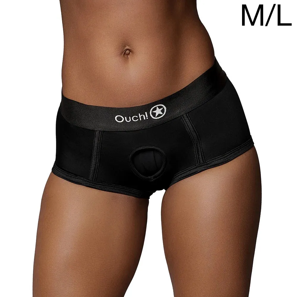 Ouch! Vibrating Strap on Brief Harness - Black