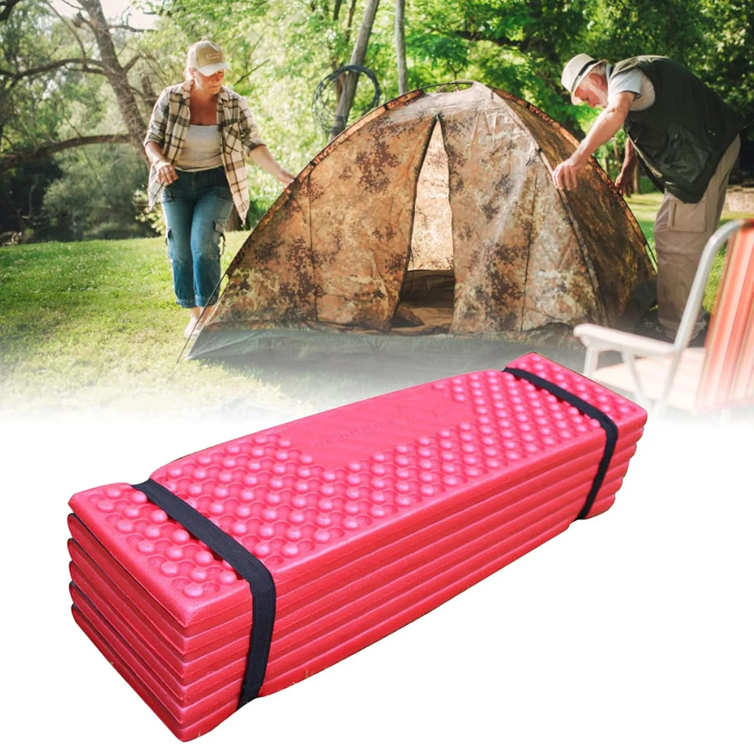 Outdoor Camping Foldable Soft PVC Thickened Egg Crate Sleeping Pad
