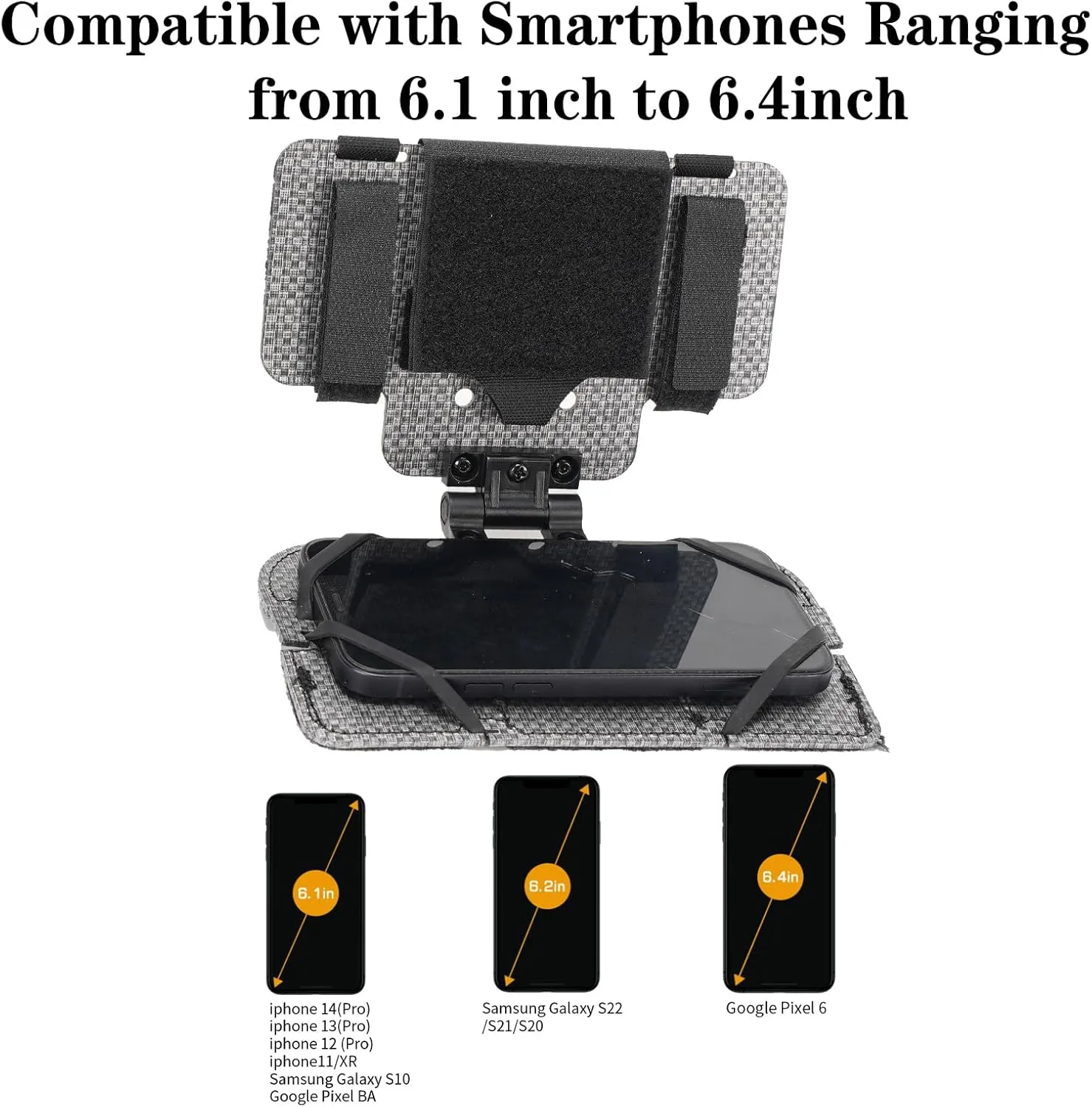 Outdoor Molle Phone Carrier, Lightweight Foldable Navigation Board with Wide Angle Phone Holder, Chest Rig Hovering Mount for Multi-Functional Vests