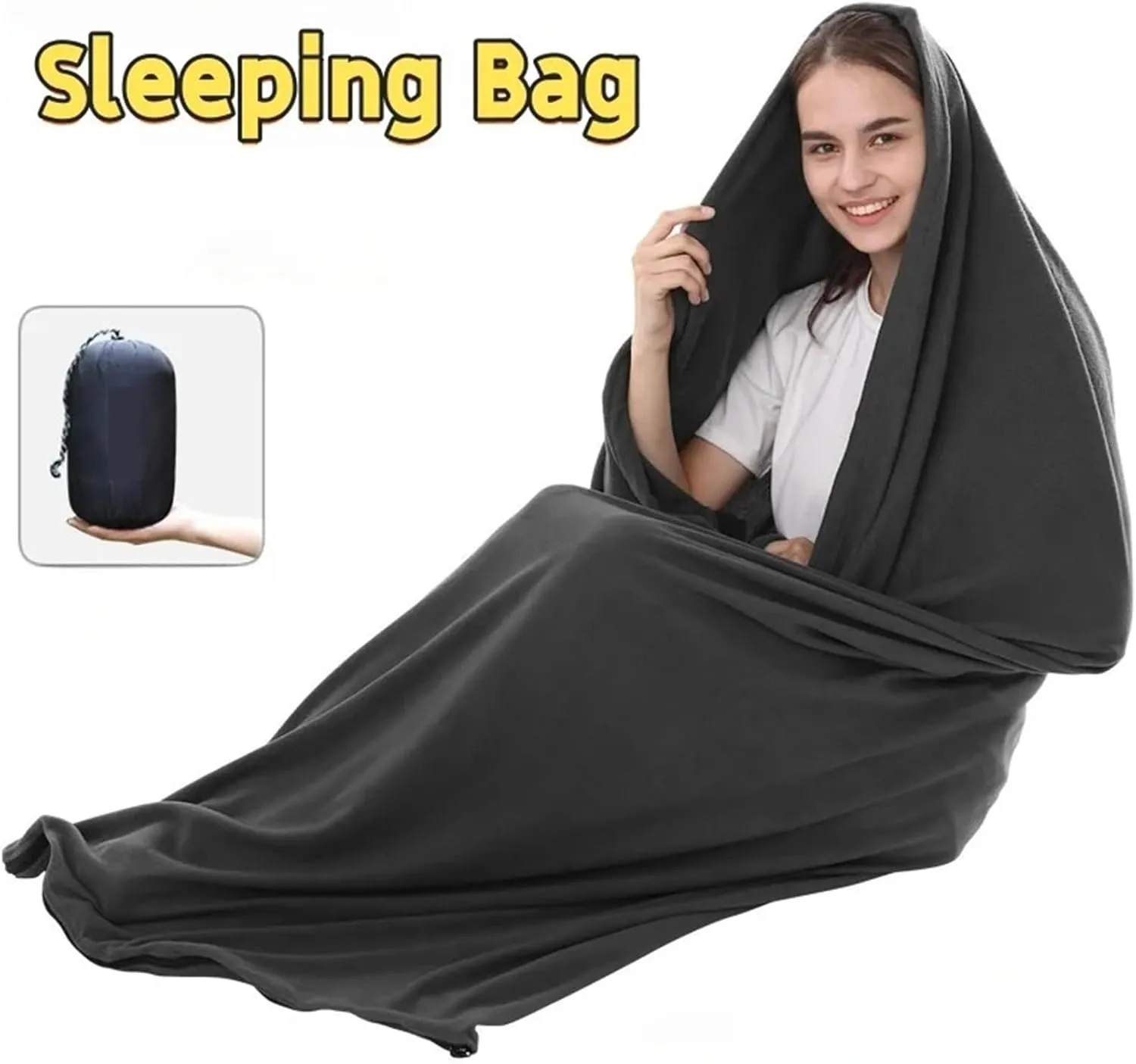 Outdoor Portable Fleece Sleeping Bag Ultra-Light Polar Travel Sheets for Adults Outdoor Camping Tent Bed Warm Sleeping Bag Liner