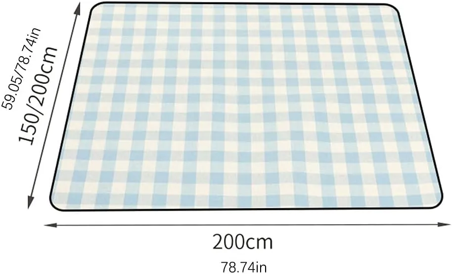 Outdoor Thicken Plaid Picnic Mat Foldable Sleeping Pad Waterproof Moisture Proof Pad Breathable Camping Travel Beach Blanke-G_150x200CM