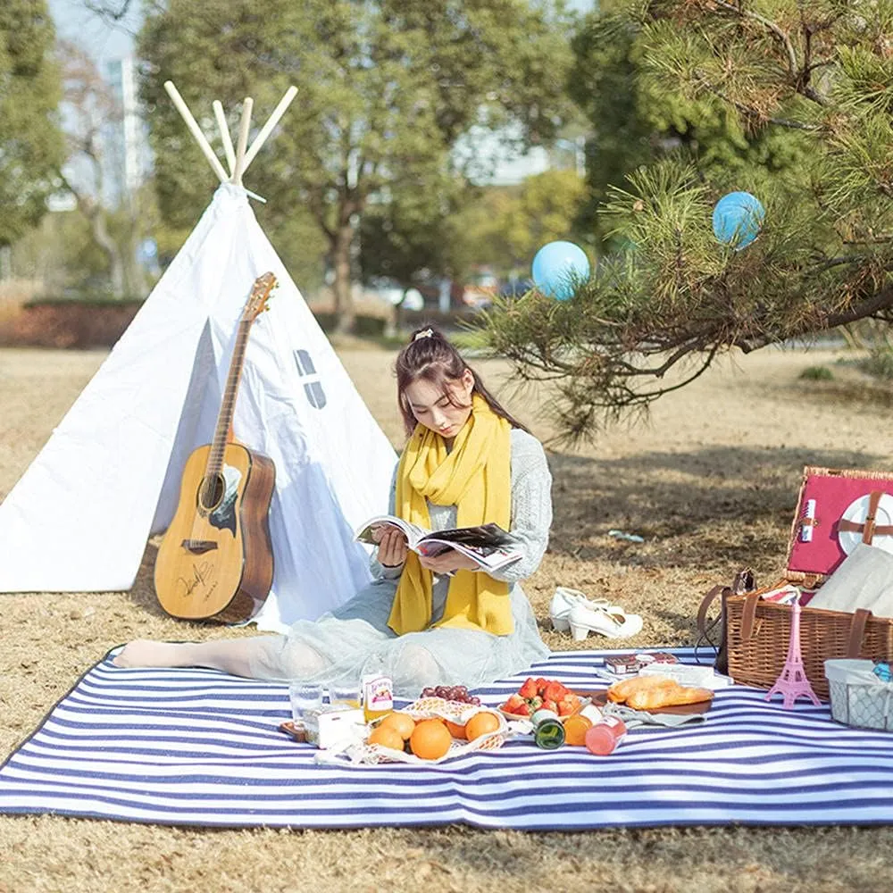 Outdoor Thicken Plaid Picnic Mat Foldable Sleeping Pad Waterproof Moisture Proof Pad Breathable Camping Travel Beach Blanke-G_150x200CM
