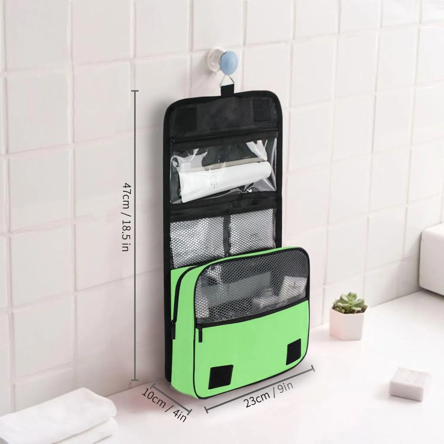 Pale Green Custom Toiletry Bag Personalized Name Makeup Cosmetic Bag Cosmetic Case Large Capacity Travel Toiletry Organizer for Brush Toiletries Shaving Storage