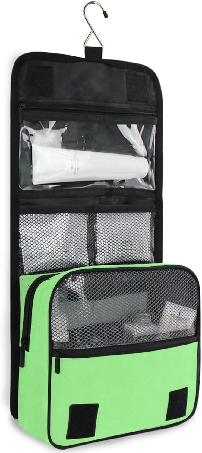 Pale Green Custom Toiletry Bag Personalized Name Makeup Cosmetic Bag Cosmetic Case Large Capacity Travel Toiletry Organizer for Brush Toiletries Shaving Storage