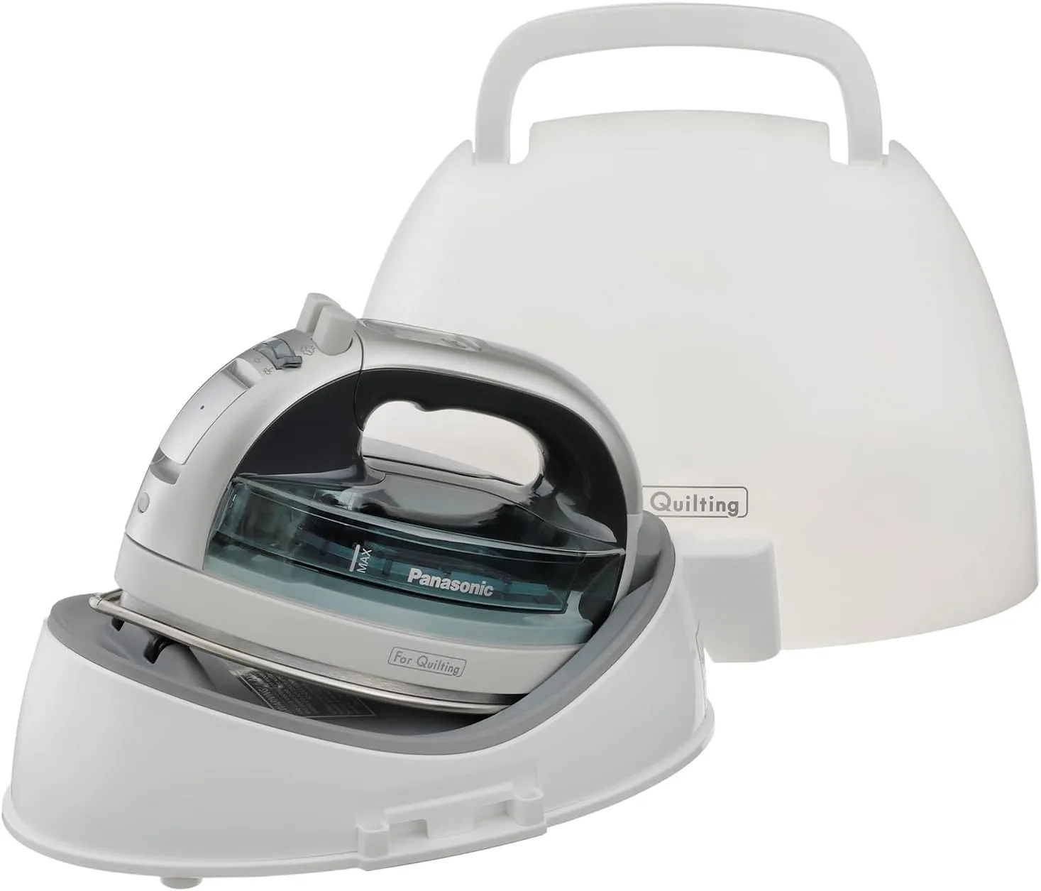 Panasonic NI-QL1100L Cordless Steam/Dry Iron, 1500W Wide Stainless Steel Plate, Silver/Light Blue