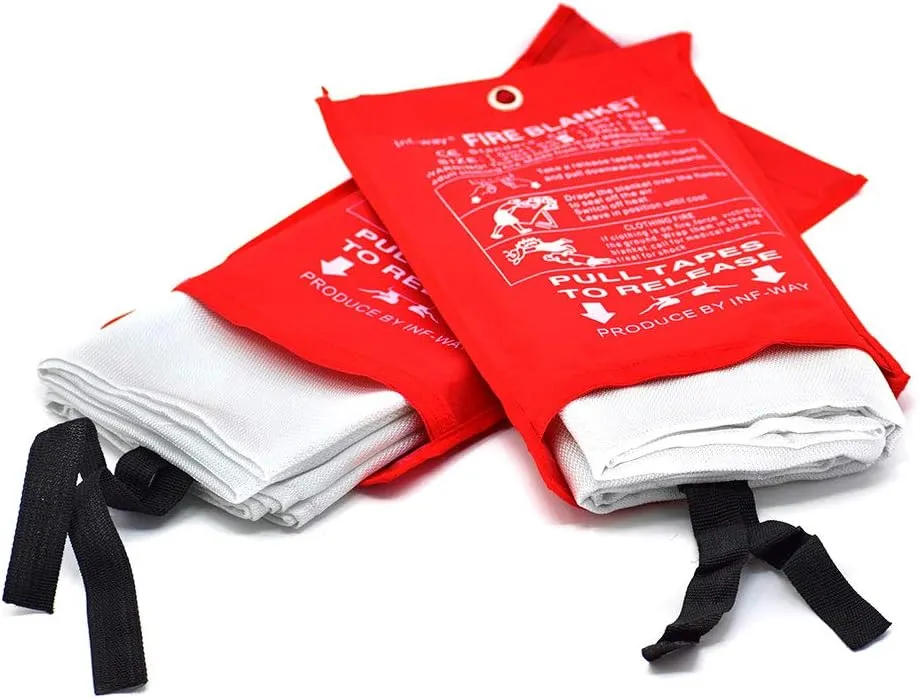 Parcil Safety PD-452 Emergency Fire Blanket (Pack of 2) Car Emergency Kit Fire Extinguisher for Home & Kitchen, Woven Fiberglass Household Essentials, Chemical Free, No Mess, Large