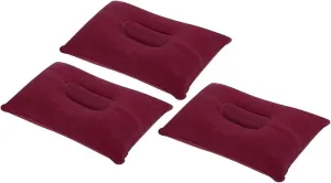 PATIKIL Inflatable Pillow, 3 Pack Ultralight Camping Travel Pillow Desk Rest Neck Support for Hiking Backpacking Office, Wine Red