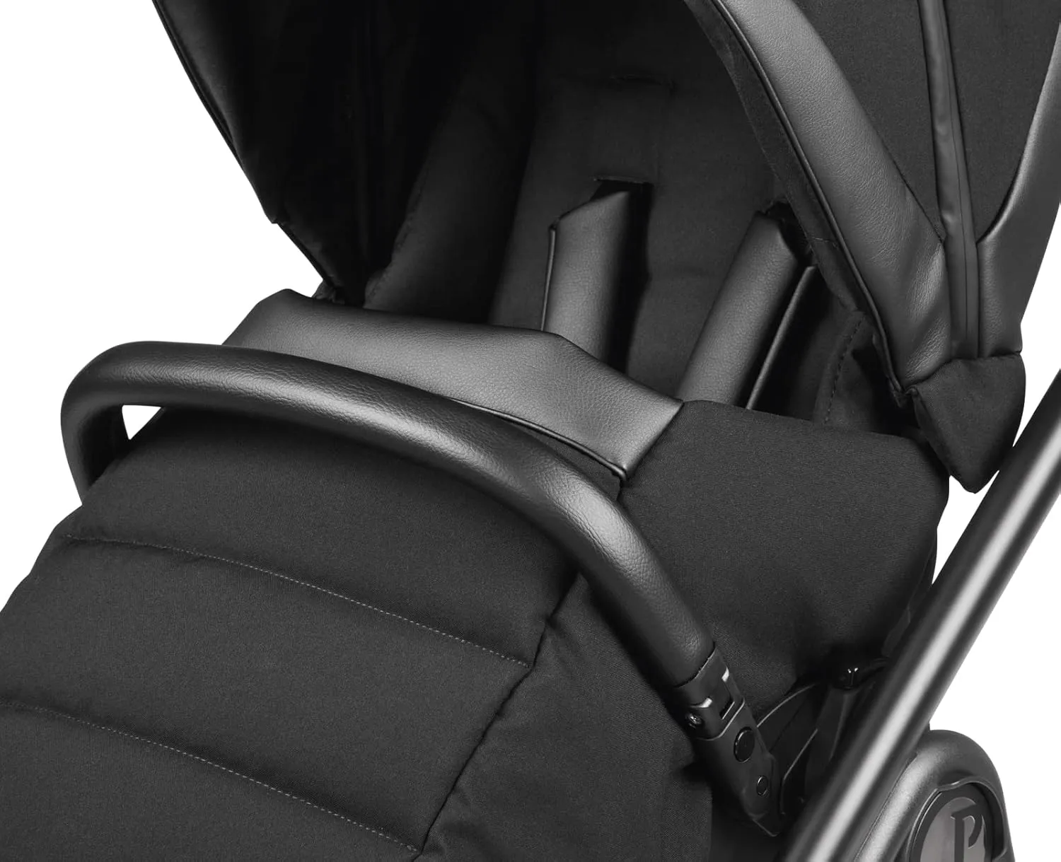 Peg Perego Veloce - Compact Full Featured Lightweight Stroller - Compatible with All Primo Viaggio 4-35 Infant Car Seats - Made in Italy - Licorice (Black & Black eco-Leather)