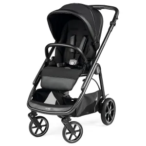 Peg Perego Veloce - Compact Full Featured Lightweight Stroller - Compatible with All Primo Viaggio 4-35 Infant Car Seats - Made in Italy - Licorice (Black & Black eco-Leather)