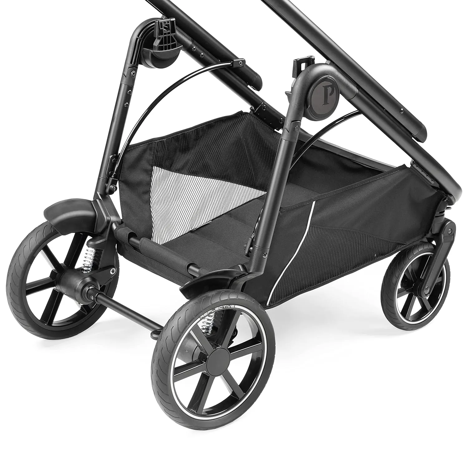 Peg Perego Veloce - Compact Full Featured Lightweight Stroller - Compatible with All Primo Viaggio 4-35 Infant Car Seats - Made in Italy - Licorice (Black & Black eco-Leather)