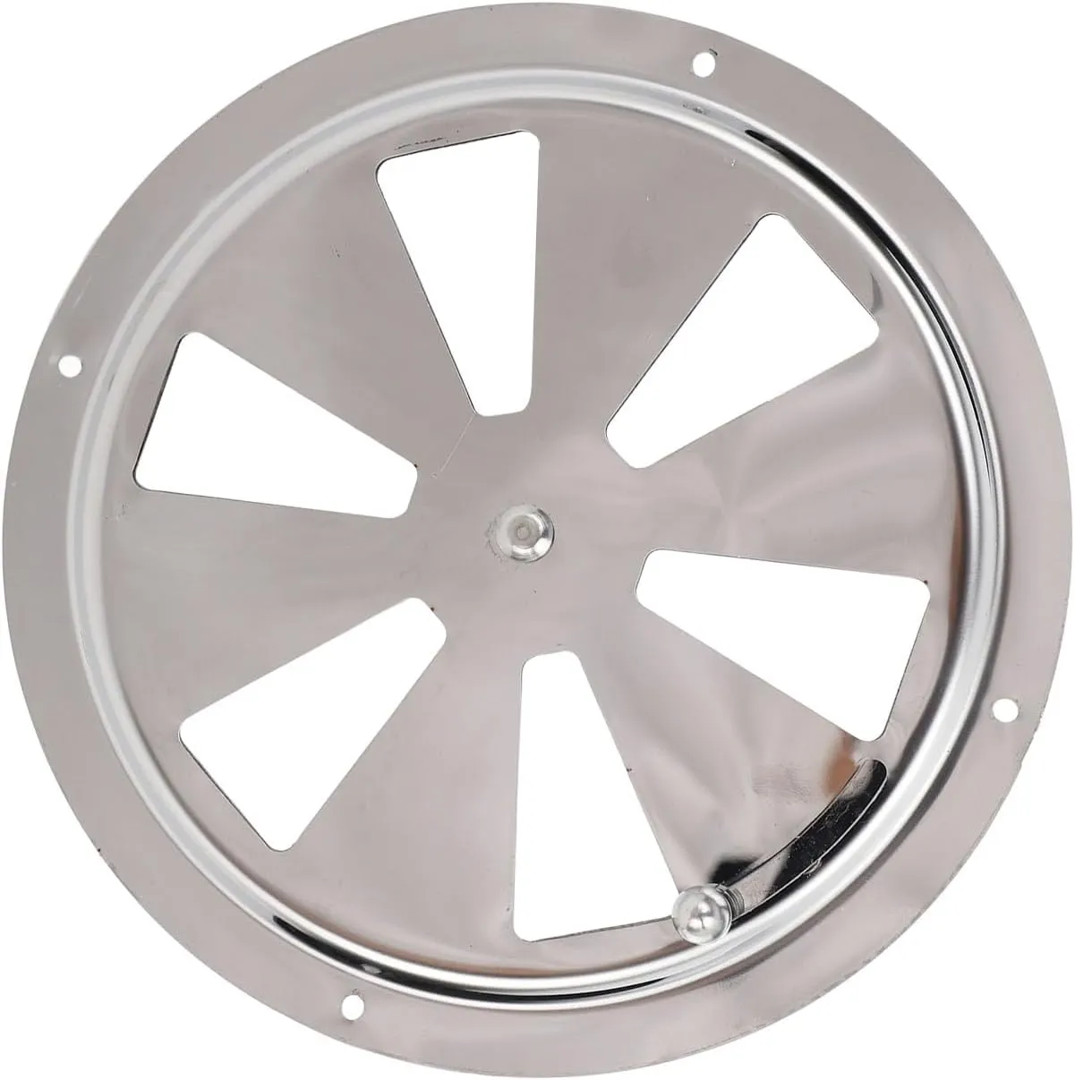 PerGar Cabin Ventilation Plate Vent, Marine Grade Stainless Steel Round Louver Vent Cover with Side Knob, Round Butterfly Air Vent Gill Plate for Boat Yacht RV(6inch)