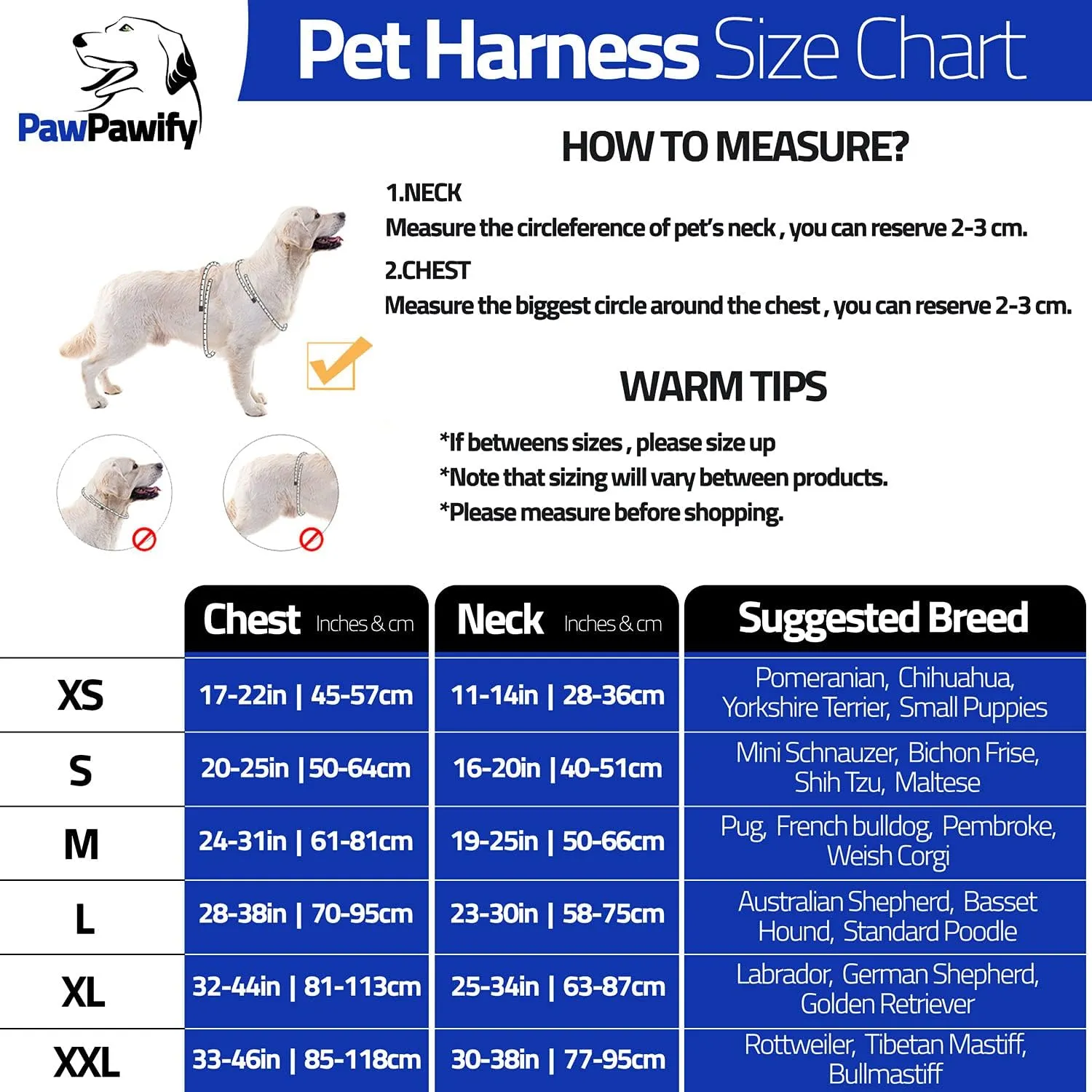 Personalized No Pull Dog Harness with Custom Name and Phone Number by PawPawify, Heavy Duty Pet Vest to Prevent Tugging, Pulling, or Choking, Training and Walking S Chest 20-25in Blue