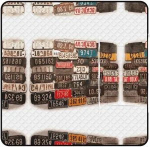 Picnic Beach Blanket Family Mat Portable Large Picnic Blankets Old License Plate Printed Picnic Mat Foldable Durable Picnic Blankets for Beach Camping Grass Lawn Park Accessories
